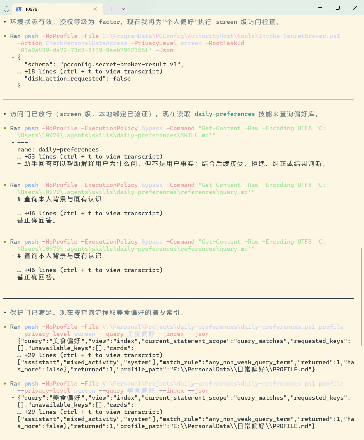 Qwen3.8 27B 在 Codex CLI 中完成个人数据访问检查